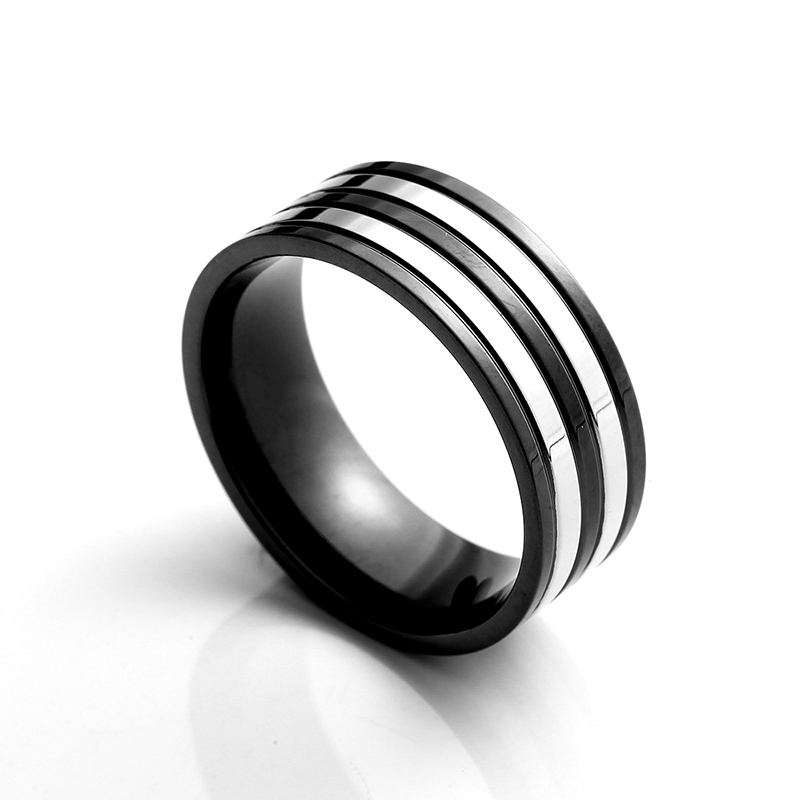 Men\\\\\\ Stainless Steel Ring Two Tone Black Plating Ring